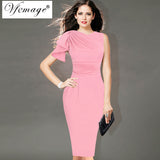 Vfemage Womens Elegant Ruffle Sleeve Ruched Party Wear To Work Fitted Stretch Slim Wiggle Pencil Sheath Bodycon Dress 1157