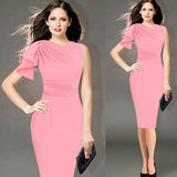 Vfemage Womens Elegant Ruffle Sleeve Ruched Party Wear To Work Fitted Stretch Slim Wiggle Pencil Sheath Bodycon Dress 1157