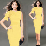 Vfemage Womens Elegant Ruffle Sleeve Ruched Party Wear To Work Fitted Stretch Slim Wiggle Pencil Sheath Bodycon Dress 1157