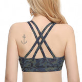 Woman Yoga Sports Bra Gym Fitness Running Exercising Cross-shaped Back Design Beautiful Pattern Printing Breathable Wear SCL101