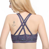 Woman Yoga Sports Bra Gym Fitness Running Exercising Cross-shaped Back Design Beautiful Pattern Printing Breathable Wear SCL101