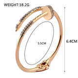 Women Bangles Bracelet Ladies Female Fashion Trendy Geometric Nail Open Bangles Cuff Jewelry Wedding Party Anniversary Gift