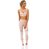 Women Clothing Two Piece Yoga Set Female Fitness Tracksuit Bra+Leggings Sport Pants Women Suits Sexy Tops Slim Yoga Sportswear