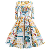 Elegant Christmas Dress Autumn Vintage Party Dress Snowflake White Autumn Winter Dress Vestidos