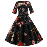 Elegant Christmas Dress Autumn Vintage Party Dress Snowflake White Autumn Winter Dress Vestidos