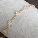 Women Fashion Bridal Jewelry Flower Opal Charm Bracelets Gold Color Crystal Statement Bracelets & Bangles