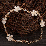 Women Fashion Bridal Jewelry Flower Opal Charm Bracelets Gold Color Crystal Statement Bracelets & Bangles