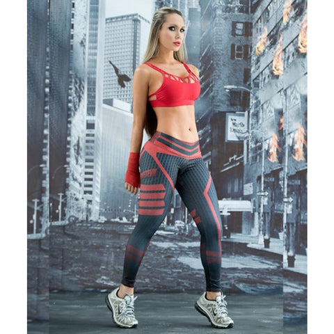 Women Sport Leggings 3D Print Football Capris Running Active Sportwear High Waist Pant Sexy Slim Hip Fitness Jogger Gym Jeggings