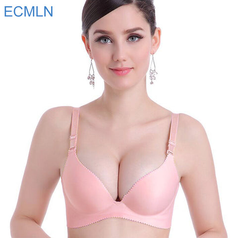 Women Super Push Up Seamless underwire Bra Gather Adjustable Girls soid Lingerie Bra 6 Color Cup Strappy Women's Bras underwear