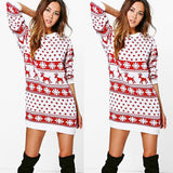 Christmas Print Long mini dress Christmas Tree Snowman