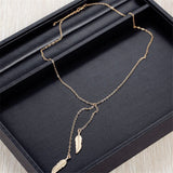 Women new Fashion Long Chain Necklace Chic Leaf Feather Tassel Pendant Necklaces