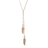 Women new Fashion Long Chain Necklace Chic Leaf Feather Tassel Pendant Necklaces