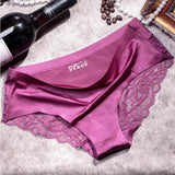 Women's Briefs Breathable Transparent Lingerie Panties Sexy Lace Female Low-Rise Underwear Women Cotton crotchless Intimates