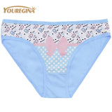 YOUREGINA Woman Underwear Women's Cotton Briefs Solid Cute Bow Low-Rise Sexy Ladies Girls Panties Lingerie printin  (1 piece)