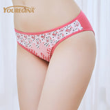 YOUREGINA Woman Underwear Women's Cotton Briefs Solid Cute Bow Low-Rise Sexy Ladies Girls Panties Lingerie printin  (1 piece)