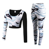 Yoga Set Woman Sportswear Fitness Sport Suit Tracksuit Women Camouflage  Compressed Yoga Leggings Workout Clothes Gym Clothing