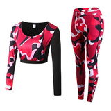 Yoga Set Woman Sportswear Fitness Sport Suit Tracksuit Women Camouflage  Compressed Yoga Leggings Workout Clothes Gym Clothing