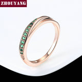 ZHOUYANG Wedding  Ring For Women Lovers Simple Cubic Zirconia Rose Gold Color Fashion Jewelry  ZYR314 ZYR317