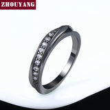 ZHOUYANG Wedding  Ring For Women Lovers Simple Cubic Zirconia Rose Gold Color Fashion Jewelry  ZYR314 ZYR317