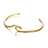 docona Bohemian Wave Bracelet Bangle for Women Girl Gold Color Metal Ocean Surfer Bracelets Statement Jewelry Pulseiras 4993