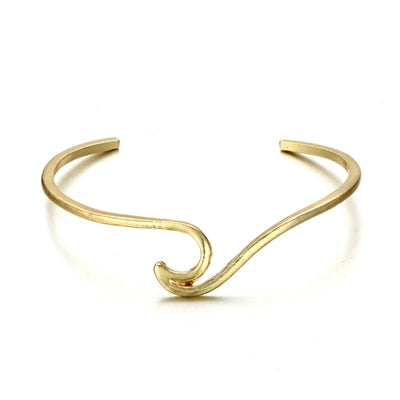 docona Bohemian Wave Bracelet Bangle for Women Girl Gold Color Metal Ocean Surfer Bracelets Statement Jewelry Pulseiras 4993