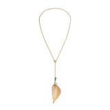 long back necklace women fashion jewelry metal leaf tassel pendant necklace colar feminino ras de cou