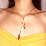 metal leaf back pendant necklace women fashion jewelry long chain necklace bijoux femme collana