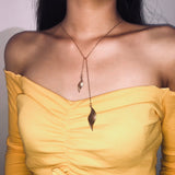 metal leaf back pendant necklace women fashion jewelry long chain necklace bijoux femme collana