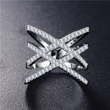 Hot Sale! Double X Shape Silver Plated Ring