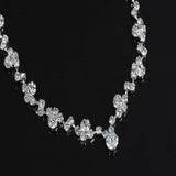 Silver Tone Crystal Tennis Choker Necklace - Sets 14F3AF067