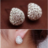 Vintage Full Crystal Crescent Stud Earring