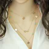 Multi Layer Leaf Turquoise Necklace