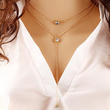 Double Link IF ME Alloy Gold Chain Necklace