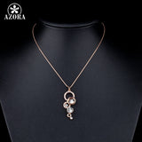 AZORA Rose Gold Zirconia Necklace