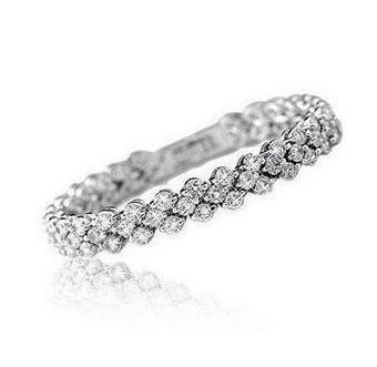 2016 New Arrival full star super shiny zircon crystal 925 sterling silver ladies bracelets jewelry wholesale price