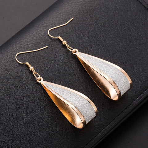 Silver/Gold Crystal Scrub Drop Hook  Earring