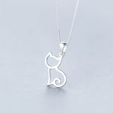 Funky CuteCat 925 Sterling Silver Necklace