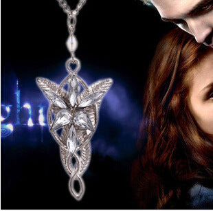 Hobbit Elves Princess Aragorn Arwen Evenstar Pendant Necklaces Collier Gothic Twilight Star Women Accessories Jewelry Bijoux