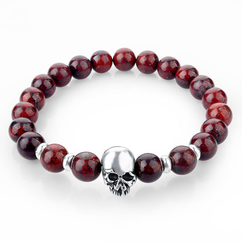 Skull & Bangles Lava Beads Bracelet