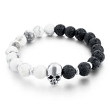 Skull & Bangles Lava Beads Bracelet