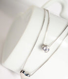 925 Sterling Silver  CZ Diamond Love Heart Necklace