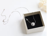 925 Sterling Silver Crystal Cube Necklace