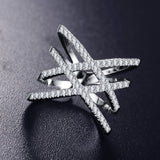 Hot Sale! Double X Shape Silver Plated Ring