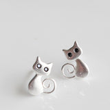 25 sterling silver cat earring