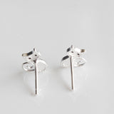 25 sterling silver cat earring