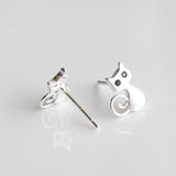 25 sterling silver cat earring