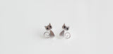 25 sterling silver cat earring