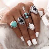 5 Pcs/Set Gold /Silver Bohemian Steampunk Anillos Knuckle Ring