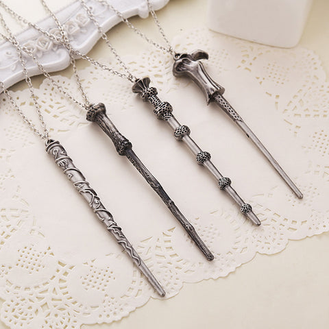 The new factory direct supply Hermione Dumbledore Harry magic wand magic wand alloy necklace key chain maxi necklace vintage