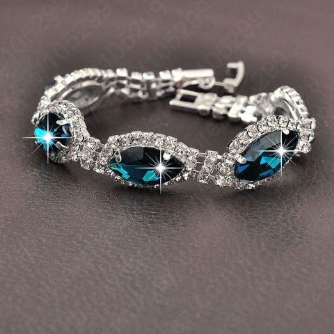 NEW Big Promotions!Luxury Wedding Jewelry High Standard Shiny Austrian Crystal 925 Sterling Silver Charming Bracelet 4 Colors